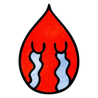 el çekilmiş ilginç karikatür duygusal kan damlası