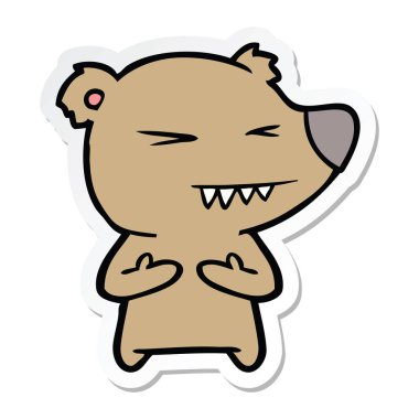 kızgın ayı çizgi film etiketi