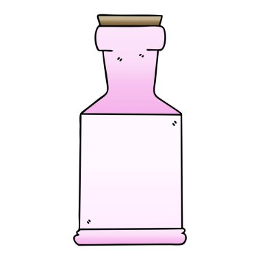 ilginç degrade gölgeli karikatür iksir şişesi