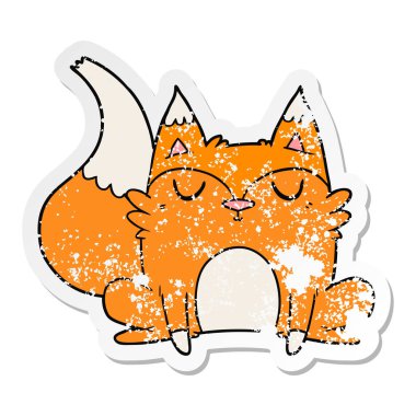 bir çizgi film tilki, sıkıntılı etiket