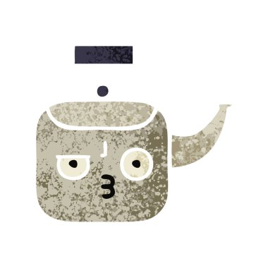 Retro illüstrasyon stil karikatür bir Kettle
