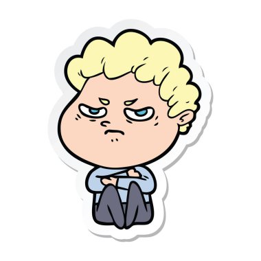 bir çizgi film kızgın adam etiketi