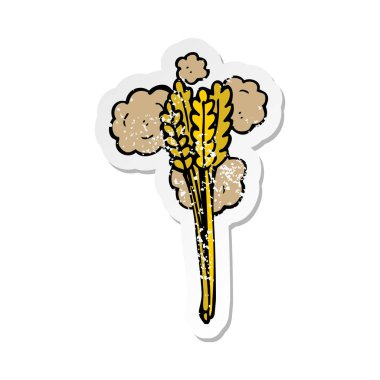 bir çizgi film saman Retro sıkıntılı etiket