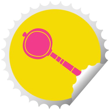 dairesel peeling etiket ilginç karikatür Büyüteç