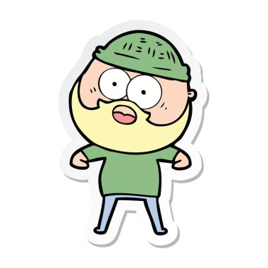 etiket bir karikatür sakallı adam şaşırttı