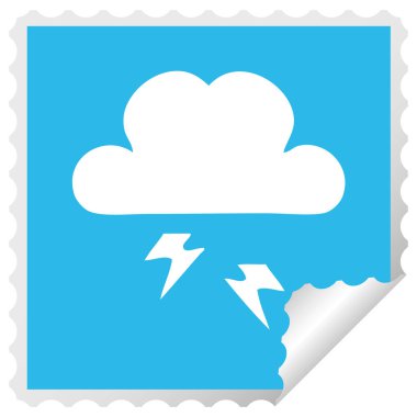 bir gök gürültüsü bulut etiket karikatür peeling Meydanı