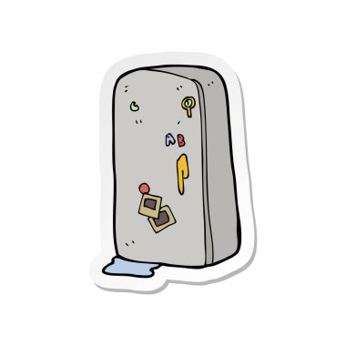 bir çizgi film buzdolabı Sticker