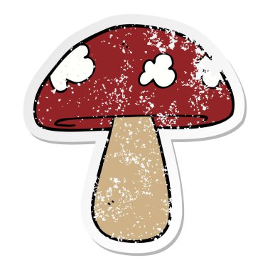 bir çizgi film mantar sıkıntılı etiket