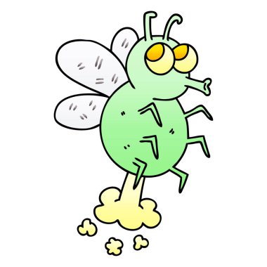 Degrade gölgeli ilginç karikatür sinek