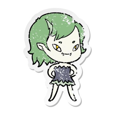 elbiseli bir vampir kız sıkıntılı etiket