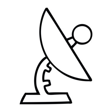 Çizim karikatür uydu anteni