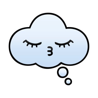 bir düşünce balonu degrade gölgeli karikatür