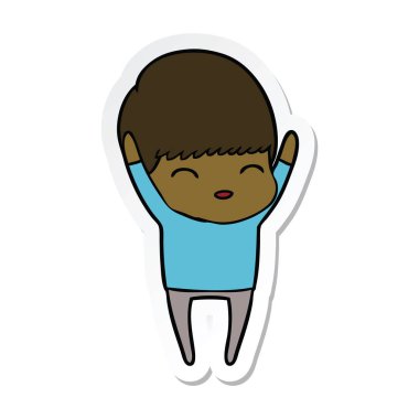 bir mutlu çizgi film çocuk etiket