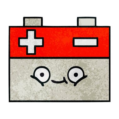 Retro grunge doku karikatür akü