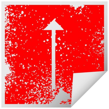 sıkıntılı kare uzun ok sembol sembolü etiket soyma 