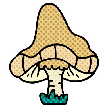 çizgi film doodle tek bir mantar