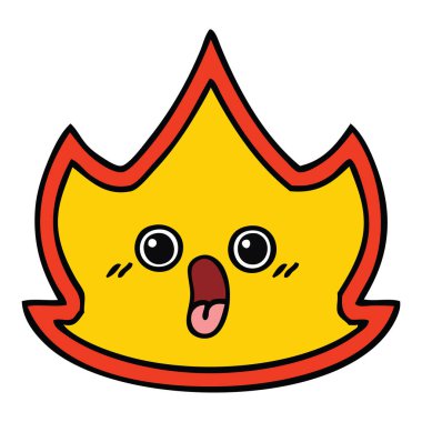 sevimli çizgi bir ateş