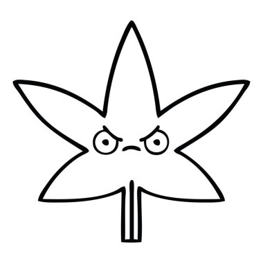 Çizim karikatür marihuana yaprağı