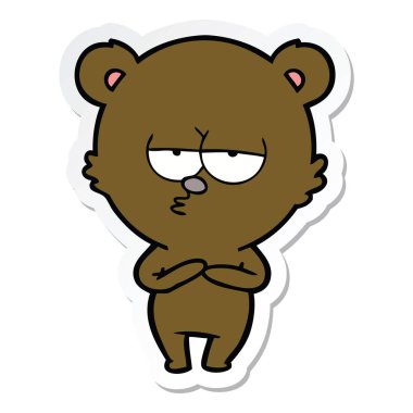 etiket sıkılmış ayı karikatür