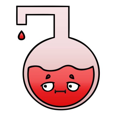 Degrade gölgeli karikatür bilimsel deney 