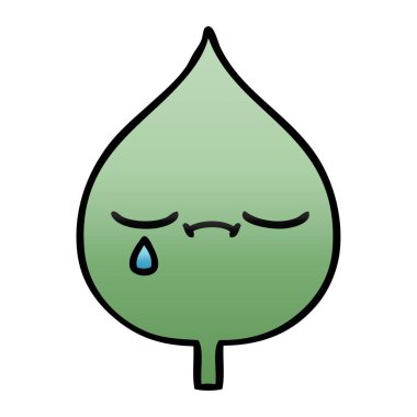 Degrade gölgeli karikatür ekspresiyon yaprak