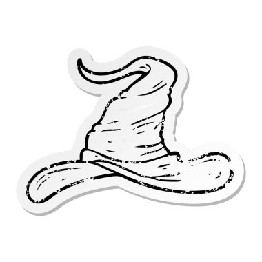 bir çizgi film sihirbazları şapka sıkıntılı etiket