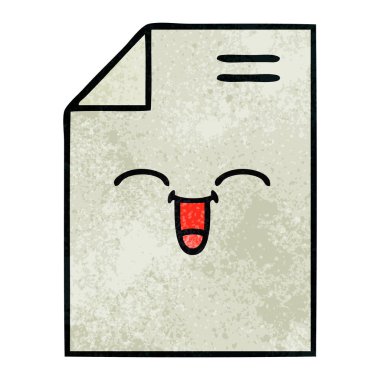 bir yaprak kağıda Retro grunge doku karikatür 