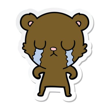 ağlayan bir karikatür ayının etiket