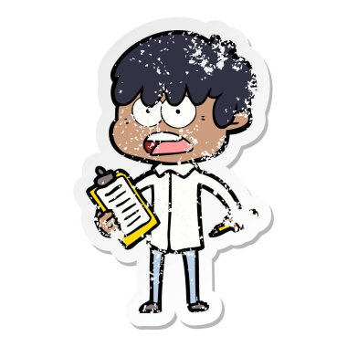 bir endişe çizgi film çocuk sıkıntılı etiket