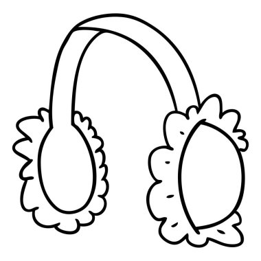 çizim için çizilmiş doodle pembe kulak muff ısıtıcıları, el