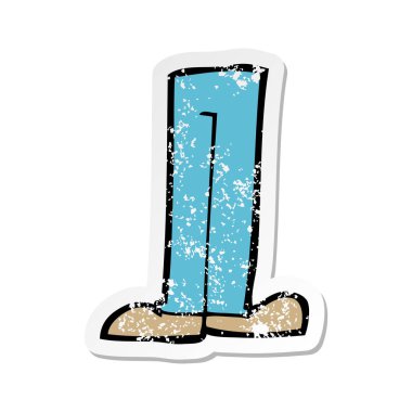 bir çizgi film bacak Retro sıkıntılı etiket