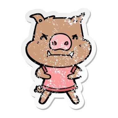 kızgın çizgi film domuz bir sıkıntılı etiket