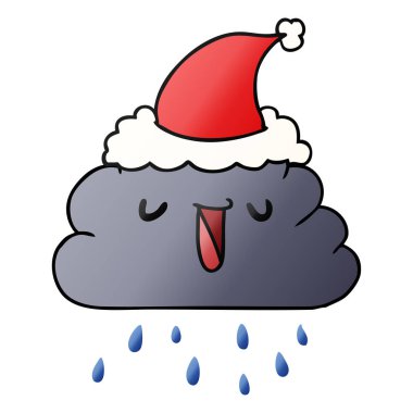 el Noel degrade çizgi film kawaii yağmur bulutu çekilmiş