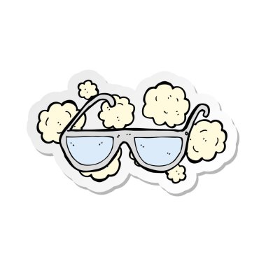 bir çizgi film gözlük etiket