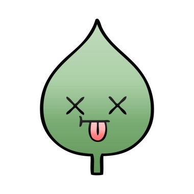 Degrade gölgeli çizgi film ekspresiyon yaprak