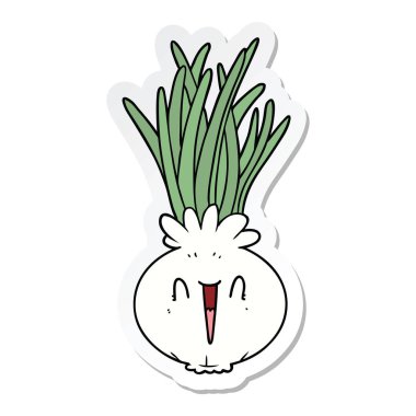 etiket bir karikatür soğan
