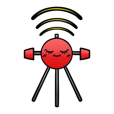 bir uydu degrade gölgeli karikatür