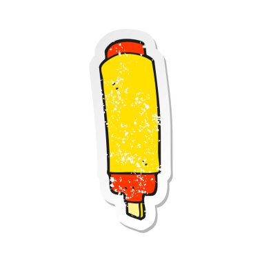 bir çizgi film marker Retro sıkıntılı etiket