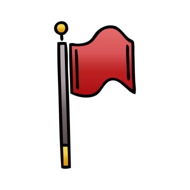bir kırmızı bayrak degrade gölgeli karikatür