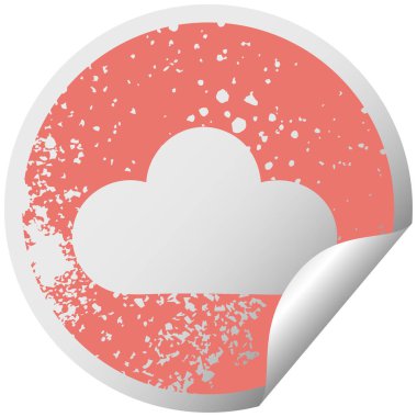 sıkıntılı dairesel peeling etiket sembolü beyaz bir bulut