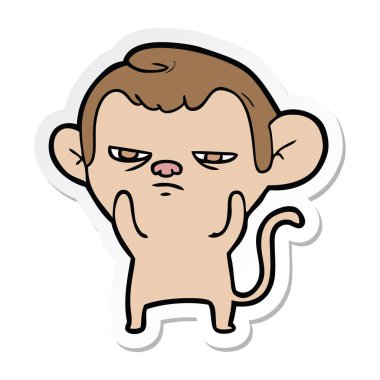 etiket bir karikatür maymun