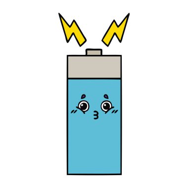 sevimli çizgi bir pil