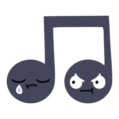 düz renk retro çizgi film müzik notası