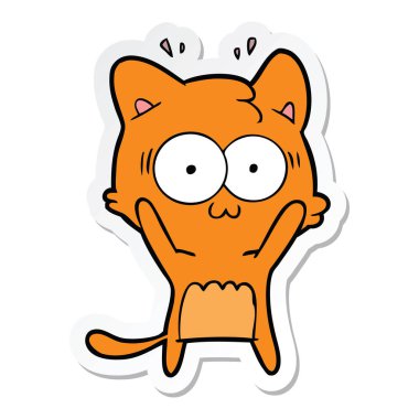 etiket bir karikatür kedi şaşırttı