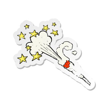 Retro bir karikatür esrar ortak etiket sıkıntılı