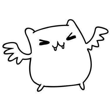 çizim için illüstrasyon kawaii şirin yarasa