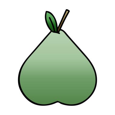 Degrade gölgeli karikatür yeşil armut