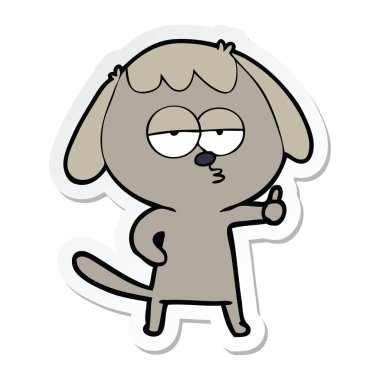 köpek etiket bir karikatür sıkılmış