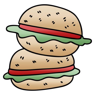 Degrade gölgeli ilginç karikatür veggie burger