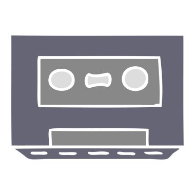 retro bir kaset karikatür doodle